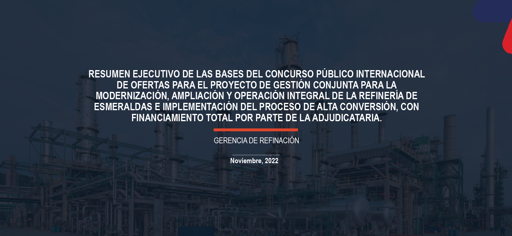 RESUMEN EJECUTIVO DE LAS BASES DEL CONCURSO PÚBLICO INTERNACIONAL 