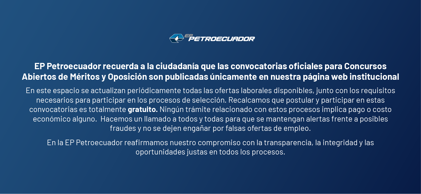 Comunicado a la ciudadanía: